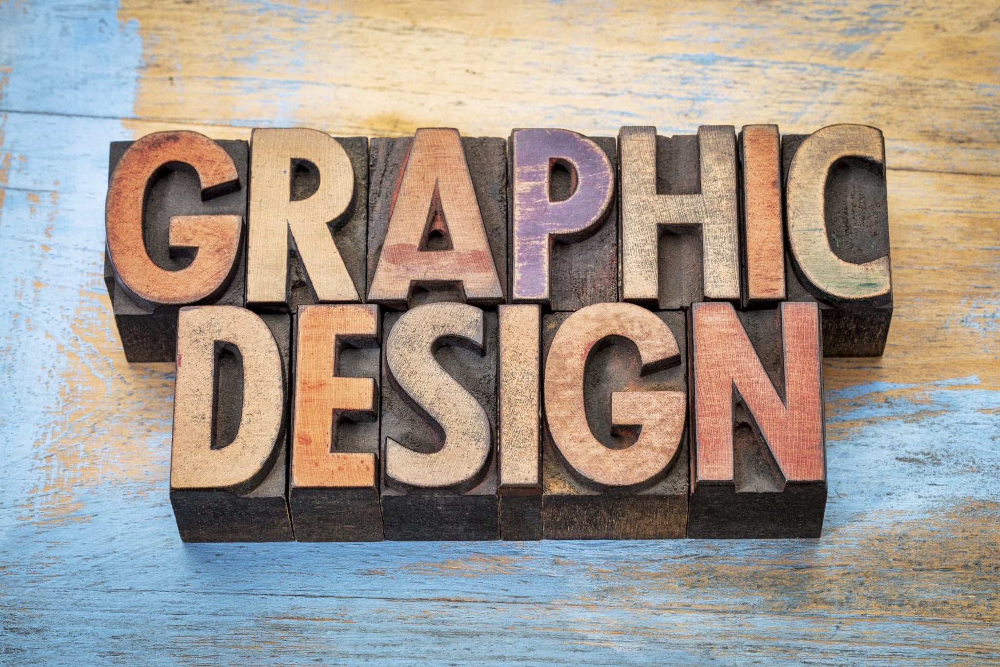 graphic design word abstract in wood type · Chris Hervochon, CPA, CVA LLC